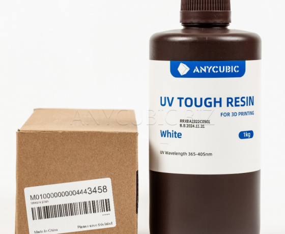 Фото 2 - БІЛА Гнучка фотополімерна смола Anycubic Flexible Tough Resin WHITE 1КГ