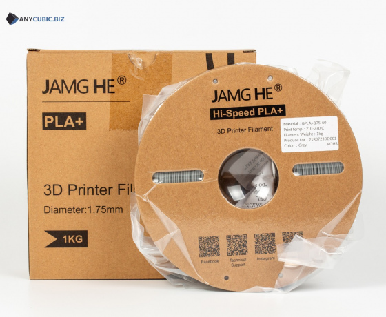 Фото 2 - Сірий Високошвидкісний філамент для швидкісного друку Hi-Speed PLA+ JAMGHE 1,75 мм 1kg