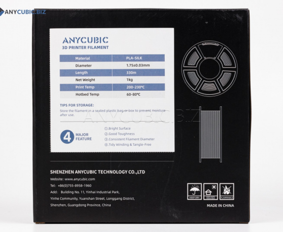 Фото 3 - Пла шовковий Металево-блакитний Anycubic Ø1,75 мм Вага: 1 кг