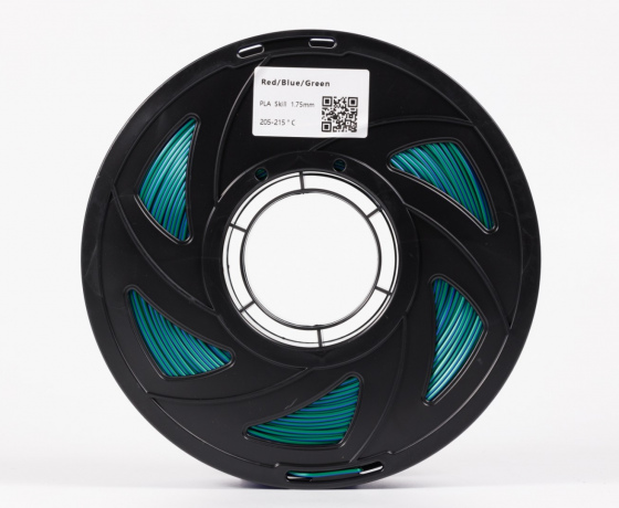 Фото 4 - Червоний | Синій | Зелений Шовковий Пла Пластик | PLA SILK Red | Blue | Green 1кг | 1.75мм | 330м