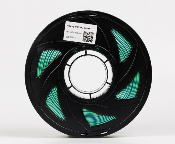 Фото 3 - Помаранчевий Синій Зелений Шовковий Пла Пластик | PLA SILK Orange Blue Green1кг | 1.75мм | 330м