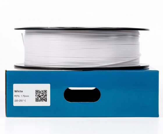 Фото 3 - Білий PETG (ПЕТГ) coPET пластик для 3D принтера 1кг 1.75мм