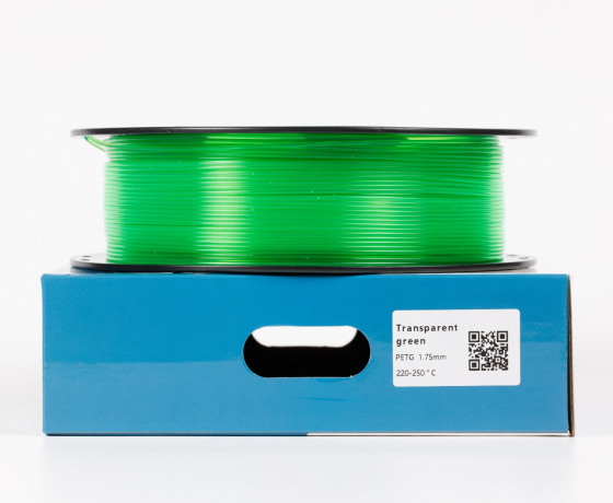 Фото 3 - PETG Напівпрозорий Зелений 1кг | 1.75мм | 330м