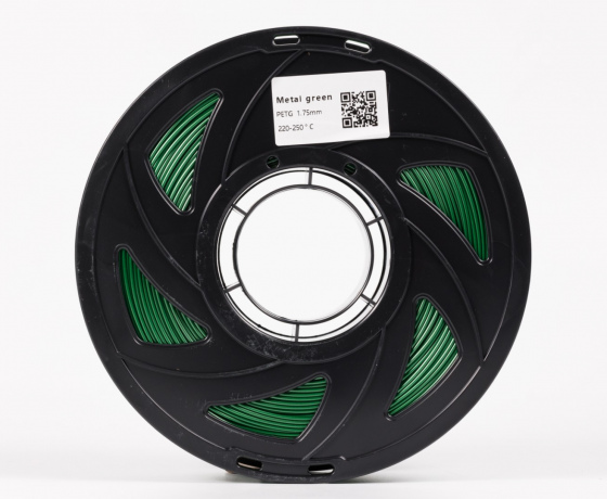 Фото 2 - Зелений Металік PETG пластик для 3D принтера | PETG Filament Metal green 1кг | 1.75мм | 330м